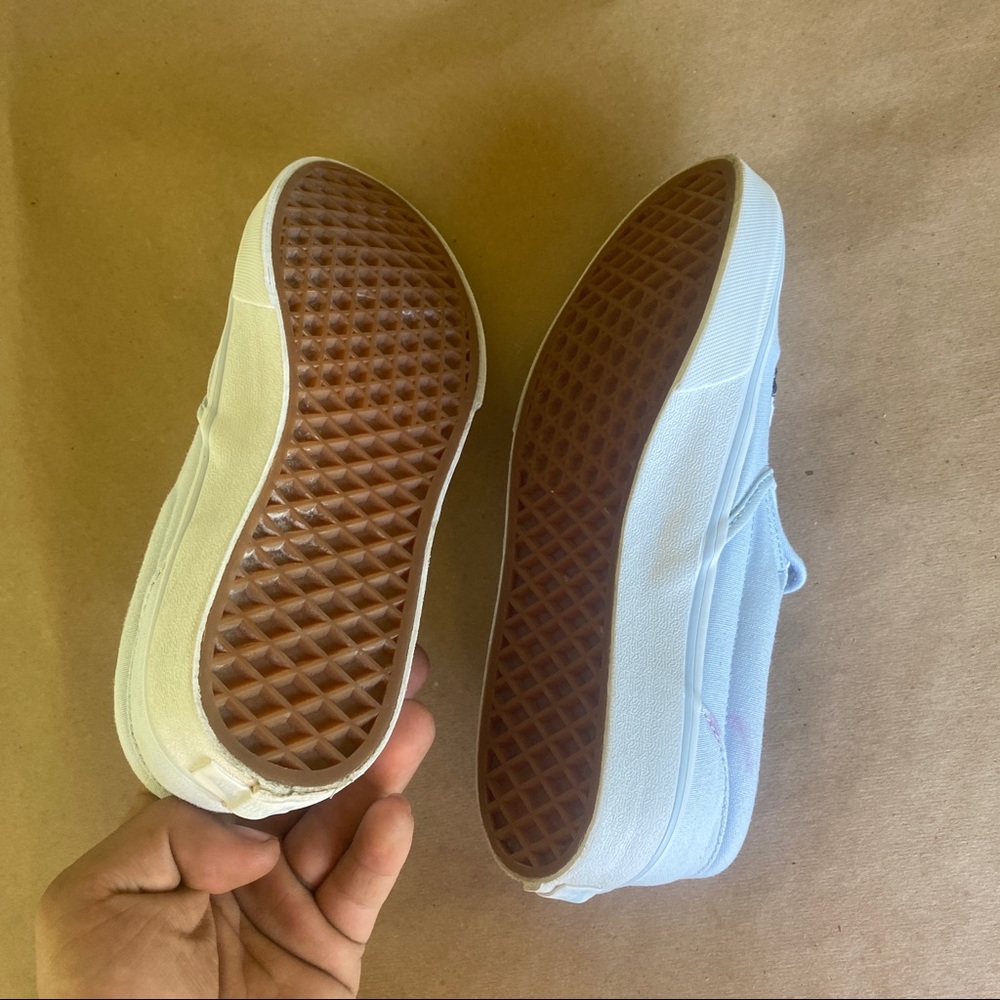 Womens Rainbow Easy Slip On Vans Low Tops - Picture 7 of 8